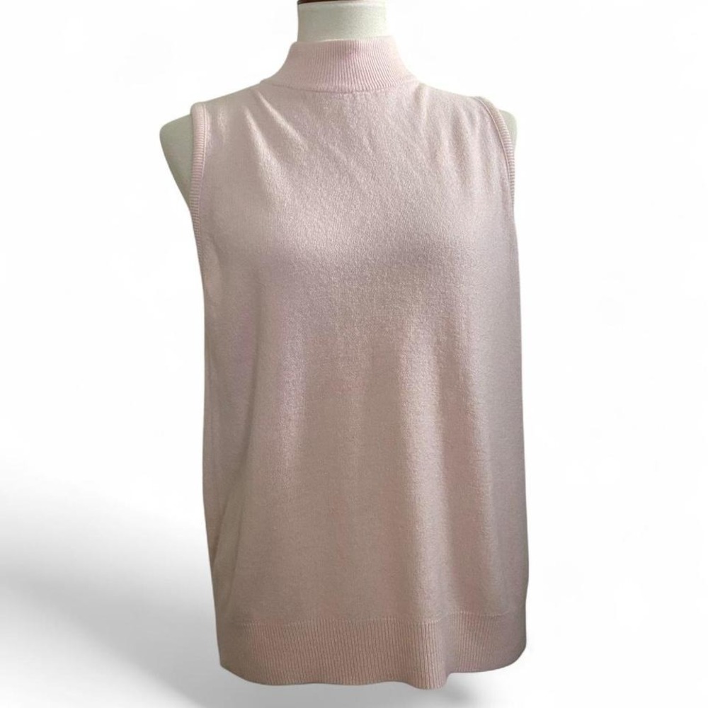 Vintage mock neck light pink sleeveless knit